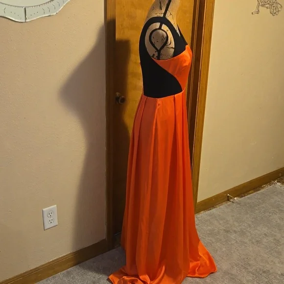 Jessica Simpson Coral And Black Maxi Dress Size 4 - Picture 5 of 10